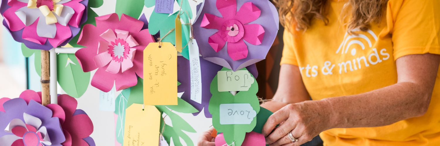 Arts & Minds session making paper flowers